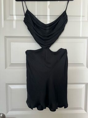 Zara Black Draped Backless Mini Dress